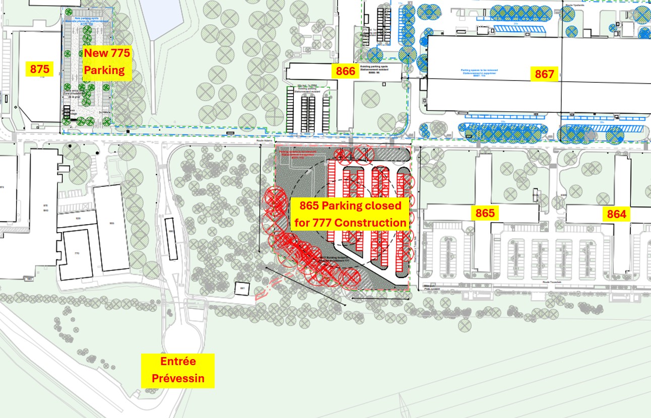 Parking 777 Closure for start construction