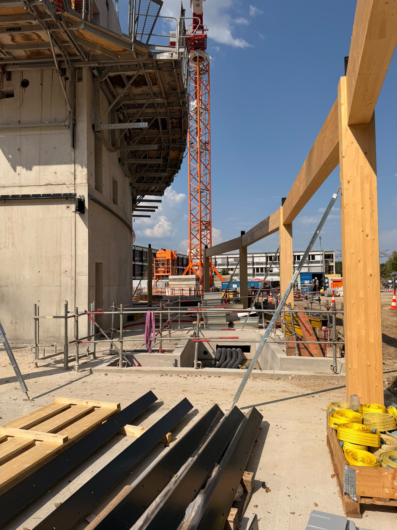Construction progresses to timber frame